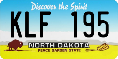 ND license plate KLF195