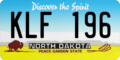 ND license plate KLF196