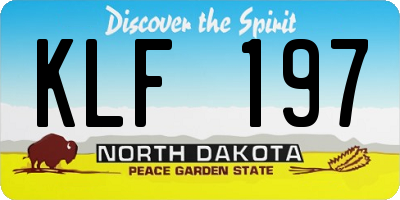 ND license plate KLF197