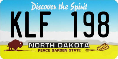 ND license plate KLF198