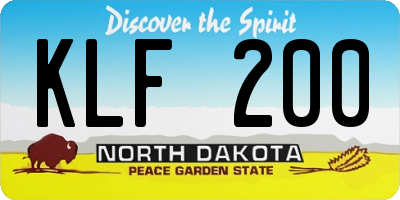 ND license plate KLF200