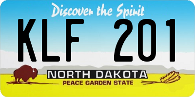 ND license plate KLF201