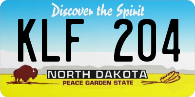 ND license plate KLF204