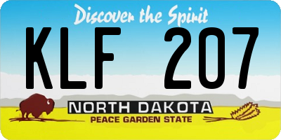 ND license plate KLF207