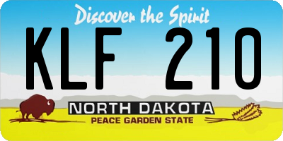 ND license plate KLF210