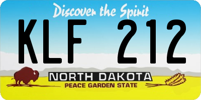 ND license plate KLF212