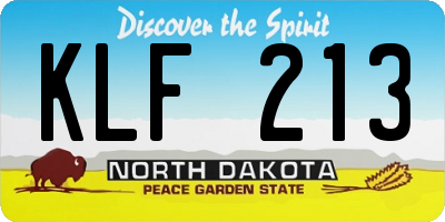 ND license plate KLF213