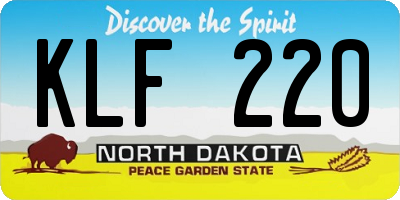 ND license plate KLF220