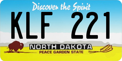 ND license plate KLF221