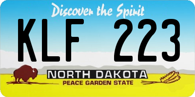 ND license plate KLF223