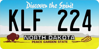 ND license plate KLF224