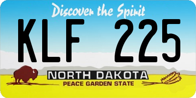 ND license plate KLF225