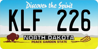 ND license plate KLF226
