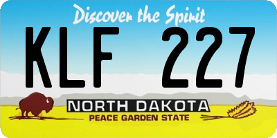 ND license plate KLF227