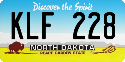 ND license plate KLF228
