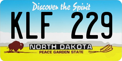 ND license plate KLF229
