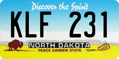 ND license plate KLF231