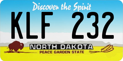 ND license plate KLF232