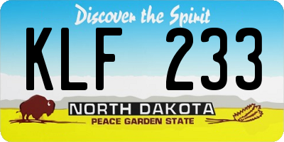 ND license plate KLF233