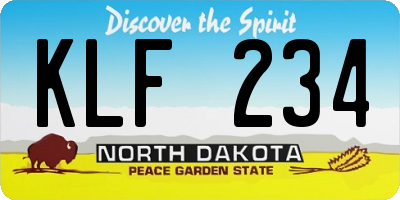ND license plate KLF234