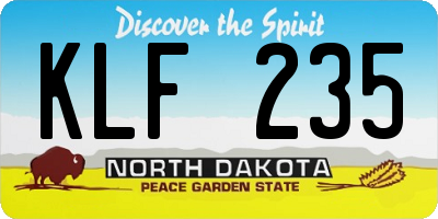 ND license plate KLF235