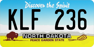 ND license plate KLF236