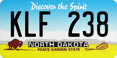 ND license plate KLF238