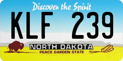 ND license plate KLF239