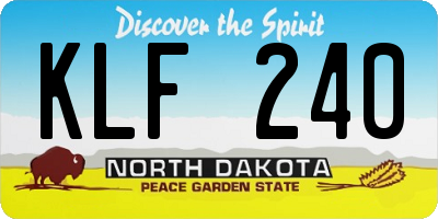 ND license plate KLF240