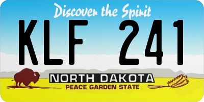 ND license plate KLF241