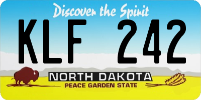 ND license plate KLF242