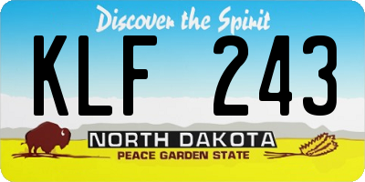 ND license plate KLF243