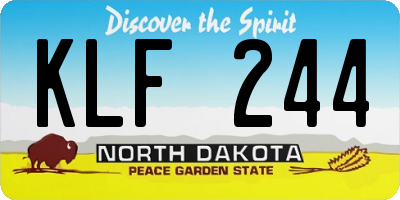 ND license plate KLF244