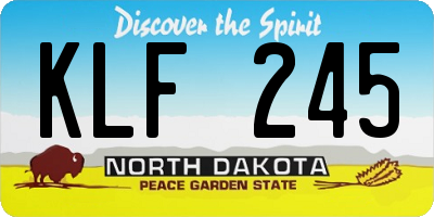ND license plate KLF245