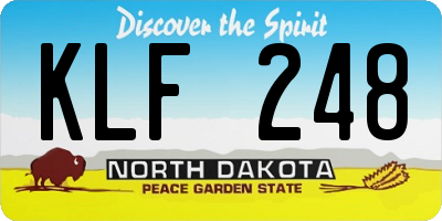 ND license plate KLF248