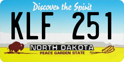 ND license plate KLF251