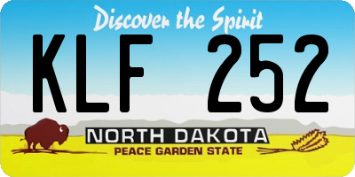 ND license plate KLF252