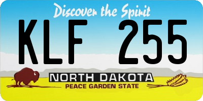 ND license plate KLF255
