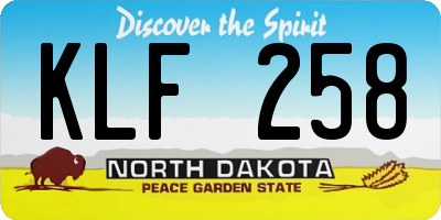 ND license plate KLF258