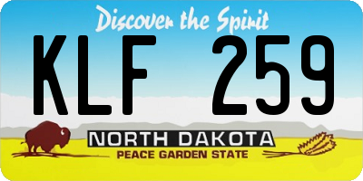 ND license plate KLF259