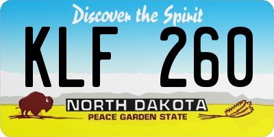 ND license plate KLF260