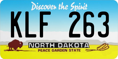 ND license plate KLF263