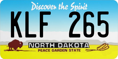 ND license plate KLF265