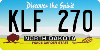 ND license plate KLF270