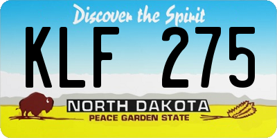 ND license plate KLF275