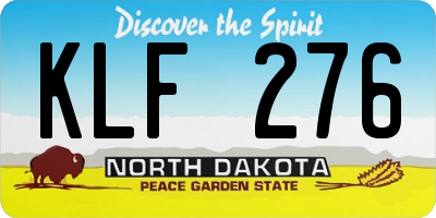 ND license plate KLF276