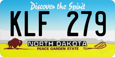 ND license plate KLF279