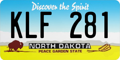 ND license plate KLF281
