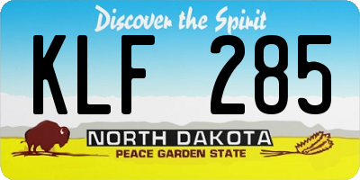 ND license plate KLF285