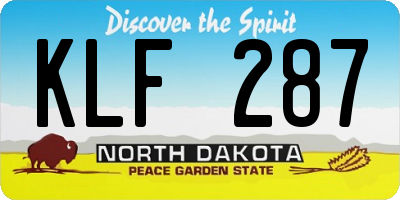 ND license plate KLF287